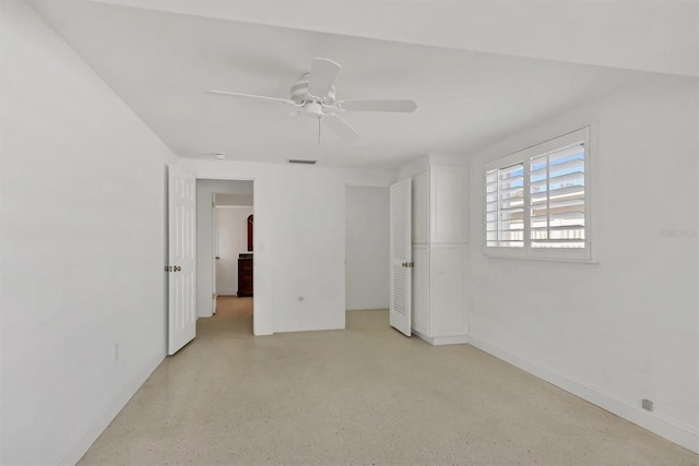 spare room featuring ceiling fan