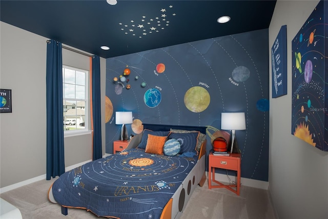 15165 Shady Palms Ln, Nokomis, FL 34275 - carpeted bedroom with baseboards and recessed lighting