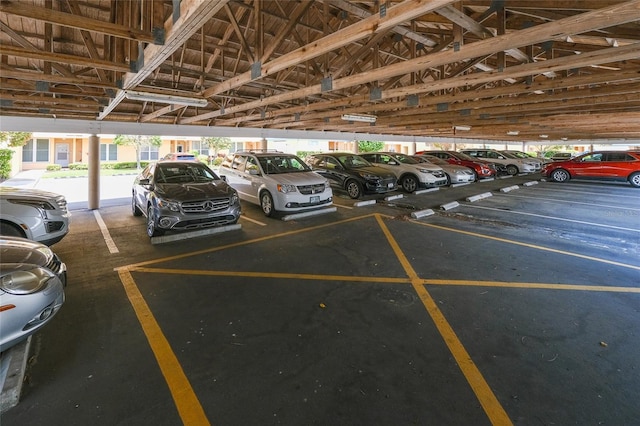 view of car parking with a carport