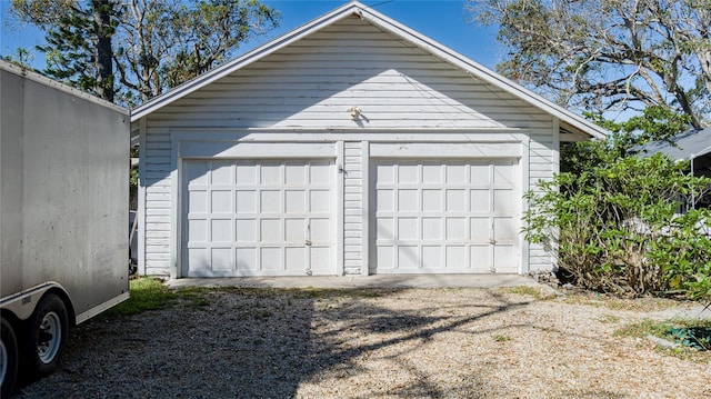 view of garage