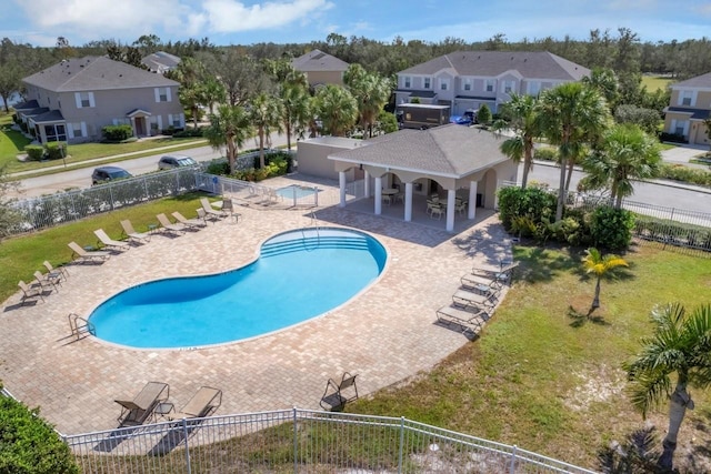 view of pool featuring a patio