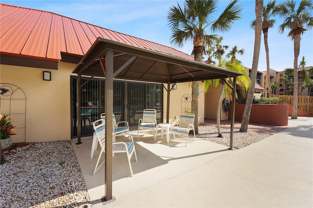 view of patio / terrace featuring a gazebo