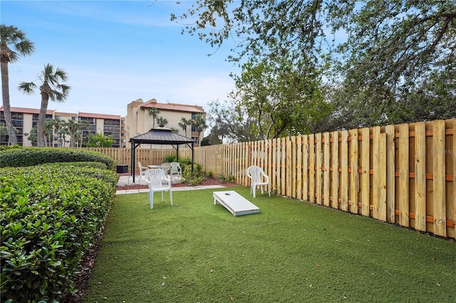 view of yard featuring a gazebo