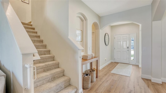 entryway featuring light hardwood / wood-style floors