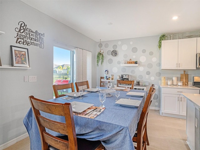 view of tiled dining area