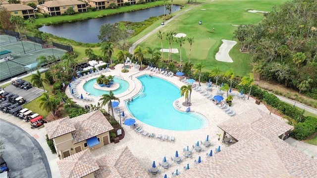 115 Winding River Trl, Bradenton, FL 34212 - view of swimming pool featuring a water view and golf course view