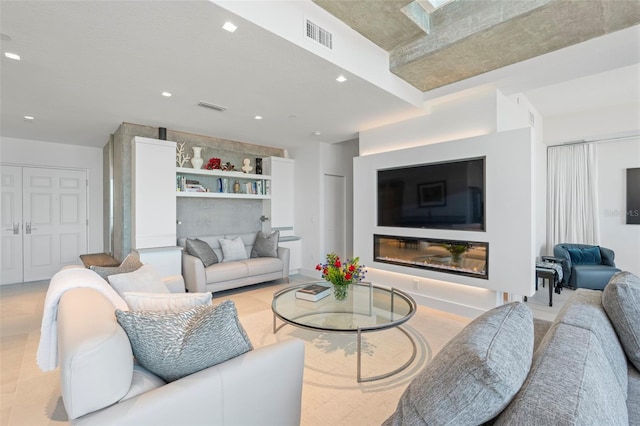 view of tiled living room