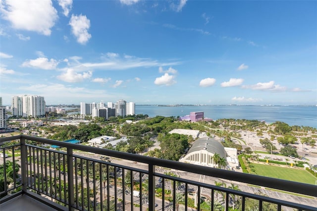 balcony with a water view