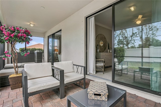 view of patio / terrace with an outdoor living space