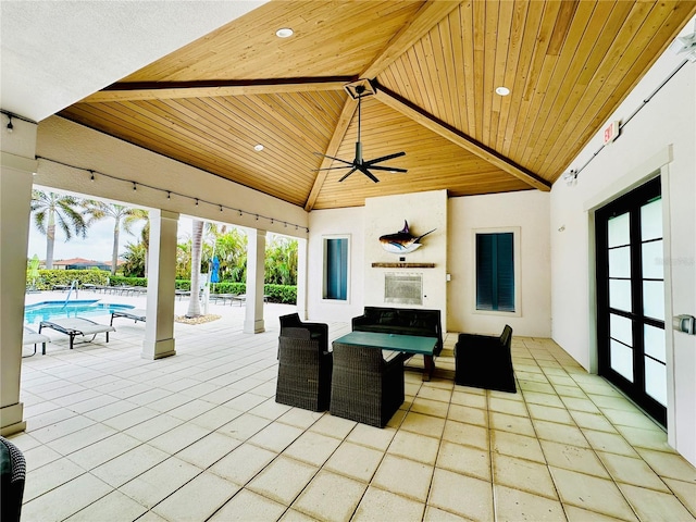 view of patio / terrace with ceiling fan