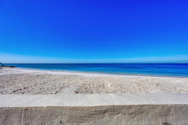 view of water feature featuring a beach view