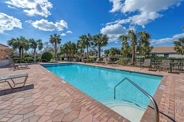 view of pool with a patio area