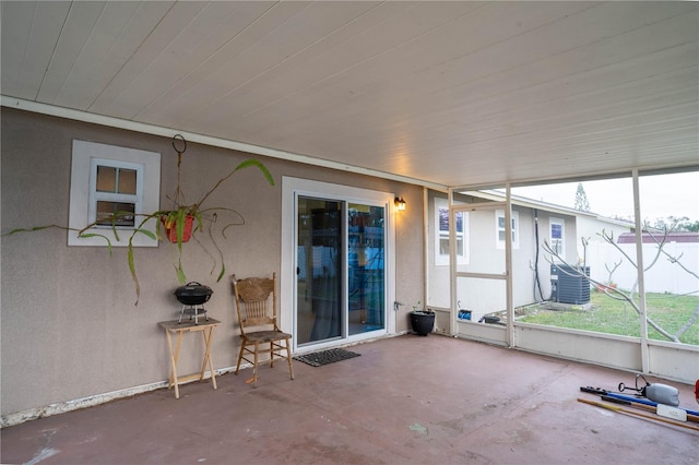 view of unfurnished sunroom