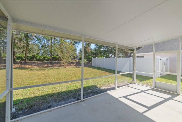 view of unfurnished sunroom