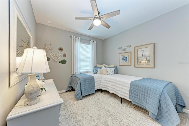 bedroom featuring ceiling fan