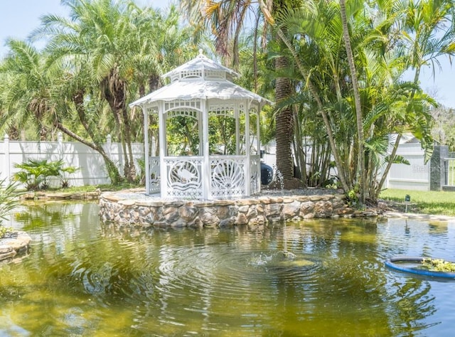 exterior space featuring a gazebo