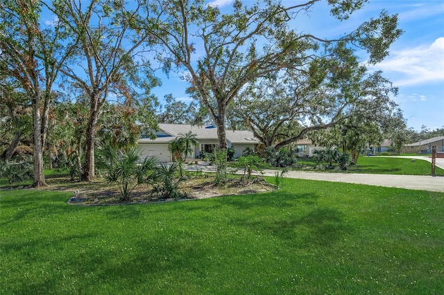 view of front facade with a front yard