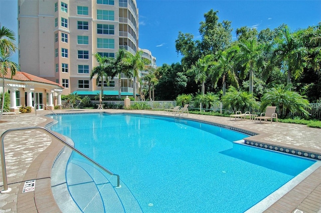 view of pool with a patio