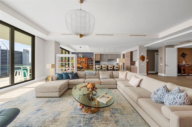 living room featuring hardwood / wood-style floors