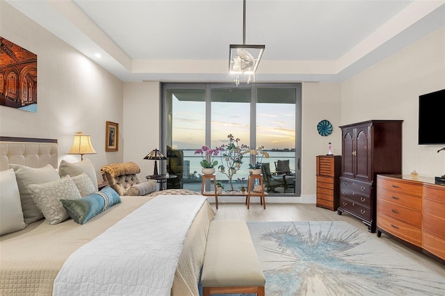 bedroom featuring light hardwood / wood-style floors