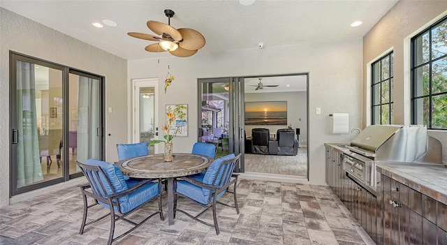 9291 Swaying Branch Rd, Sarasota, FL 34241 - dining space featuring a ceiling fan