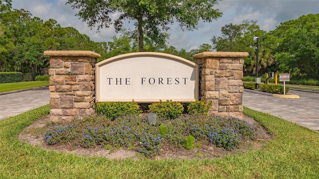 view of community sign