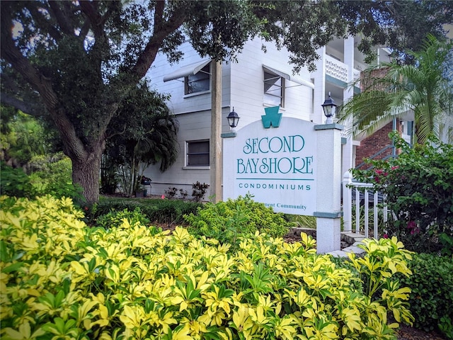 view of community sign