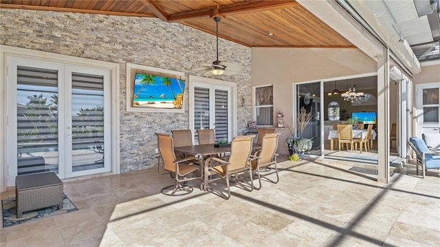 view of patio / terrace featuring french doors