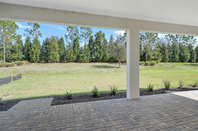 view of yard with a patio area