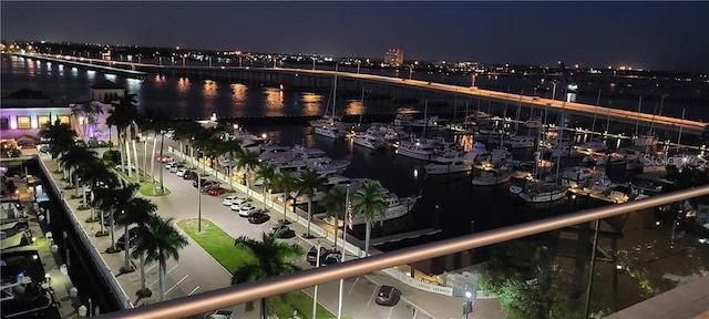 1570 Pleasant Rd Unit J-26, Bradenton, FL 34207 - balcony at twilight featuring a water view