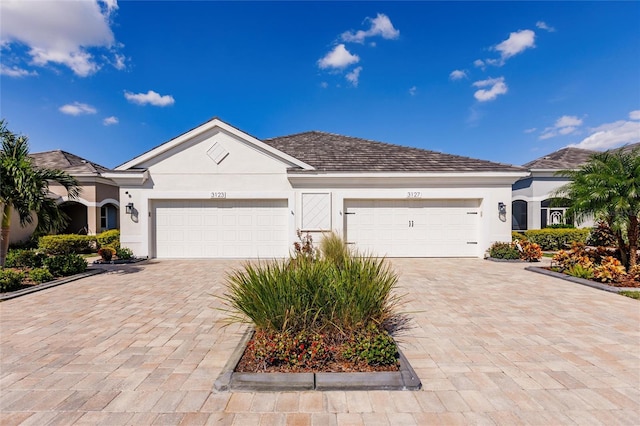 view of front of house with a garage