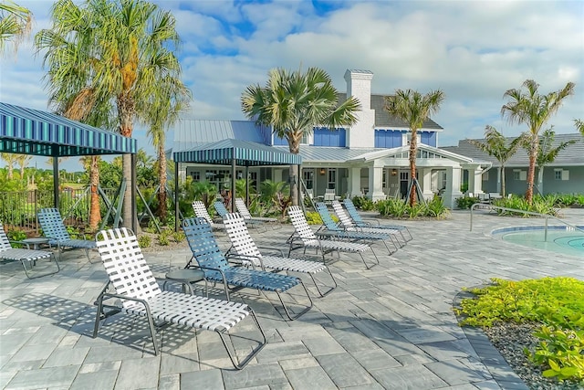 exterior space with a community pool