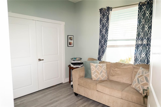 living room featuring hardwood / wood-style flooring