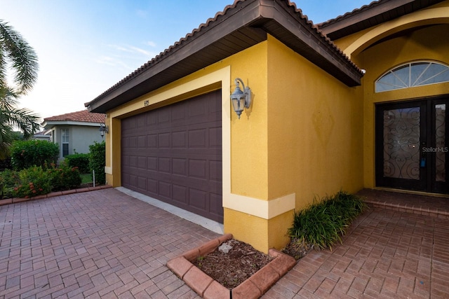 view of garage