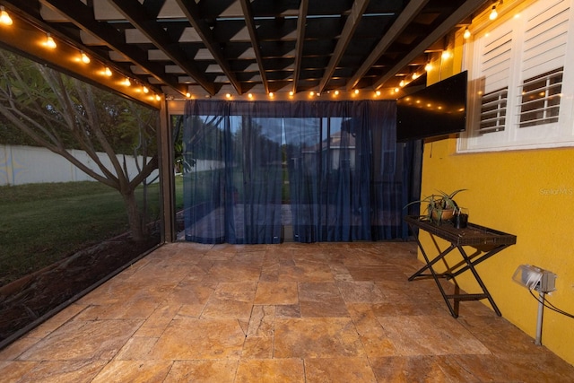 view of patio featuring a pergola