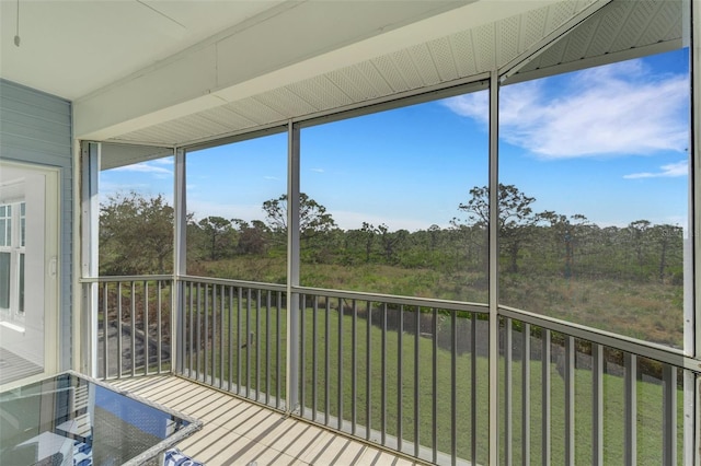 view of unfurnished sunroom