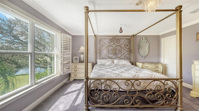 bedroom featuring ornamental molding