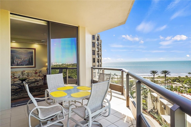 balcony with a water view