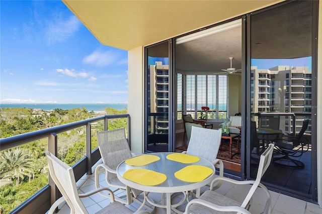 balcony with a water view