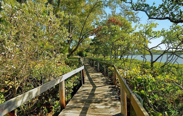 view of property's community featuring a water view