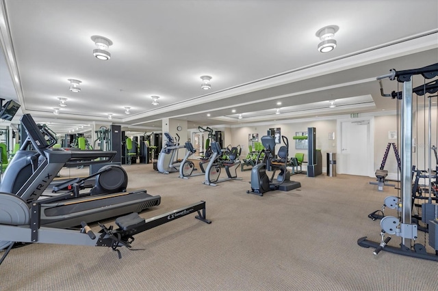 gym with carpet floors