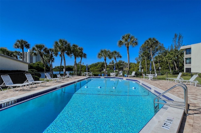 view of pool featuring a patio area