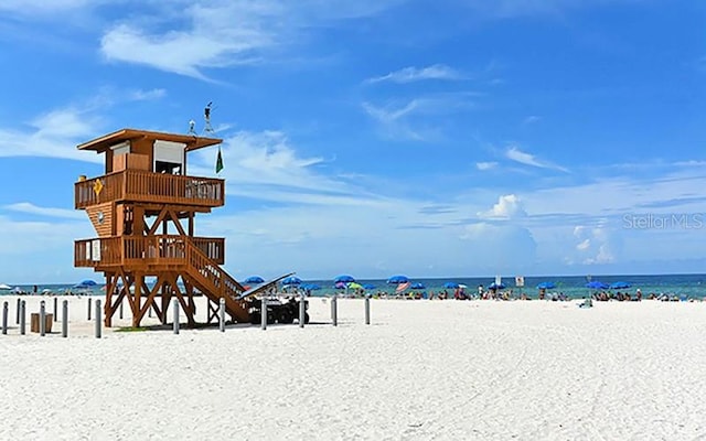 property view of water with a beach view