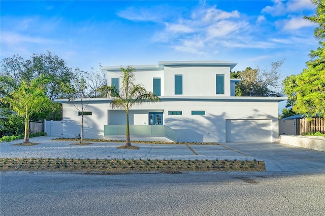 contemporary house featuring a garage