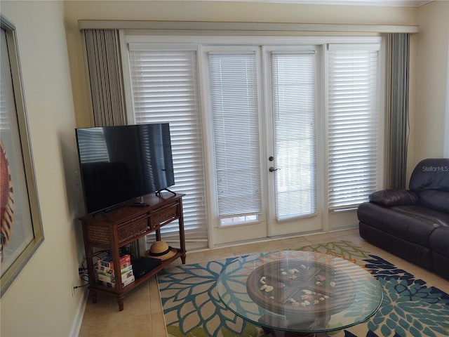 view of tiled living room