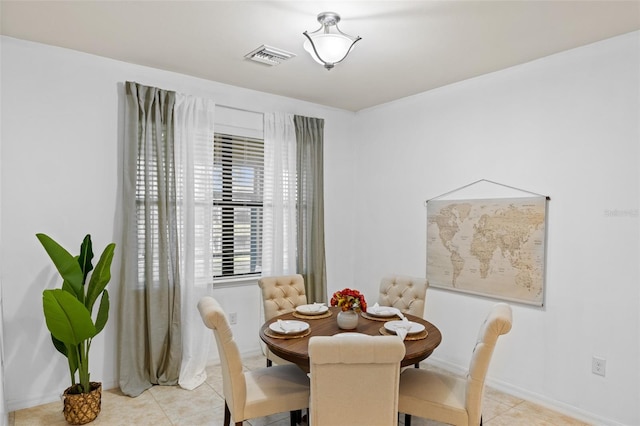 view of tiled dining area