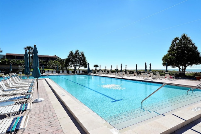 view of pool with a patio area