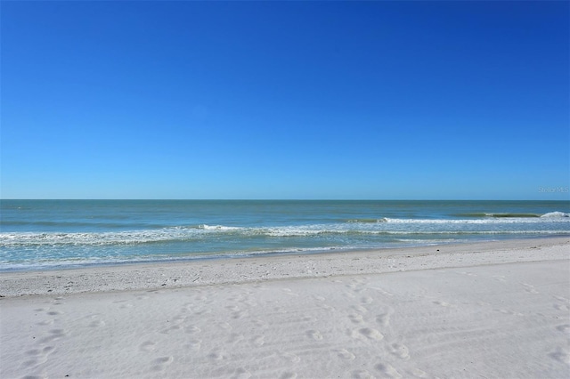 property view of water featuring a view of the beach