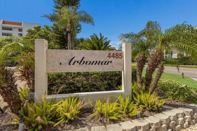 view of community sign