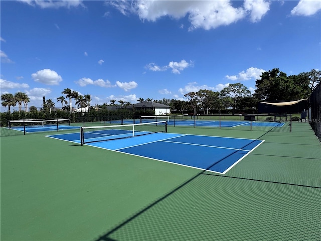 view of tennis court with basketball court